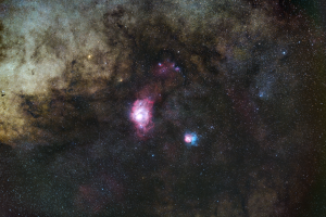 M20 Trifid and M8 Lagoon nebulae astrophotography
